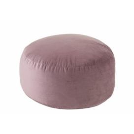 Sametový purpurový puf Haass - Ø 60*30 cm J-Line by Jolipa