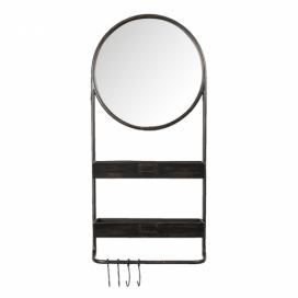 Nástěnné zrcadlo s poličkami a háčky Sidonie - 38*12*89 cm Clayre & Eef