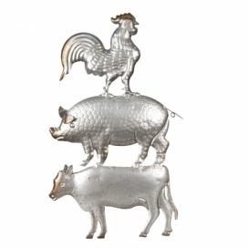 Nástěnná kovová dekorace zvířata - 26*1*46 cm Clayre & Eef