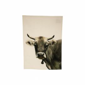Béžová bavlněná utěrka s motivem švýcarské krávy - 70*50cm Mars & More