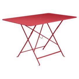 Makově červený kovový skládací stůl Fermob Bistro 117 x 77 cm