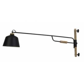 Černá kovová nástěnná lampa se dřevem Banu - 120*25*45 cm Light & Living