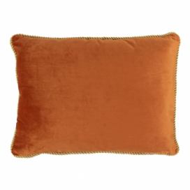 Sametový zlatě oranžový polštář Golly - 35*45*10cm Mars & More