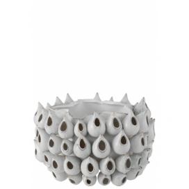Kameninový šedomodrý květináč Anemone - 36*35*24 cm J-Line by Jolipa