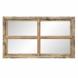 Nástěnné zrcadlo v designu okna s patinou Trystan - 36*3*62 cm Clayre & Eef