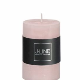 Růžová nevonná svíčka válec S - Ø  5*7,5 cm/18H  J-Line by Jolipa