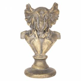 Dekorační socha Bysta slona - 12*9*20 cm Clayre & Eef LaHome - vintage dekorace