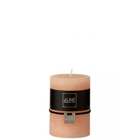 Broskvová nevonná svíčka  Peach  válec  M - Ø 7*10 cm/48h J-Line by Jolipa LaHome - vintage dekorace