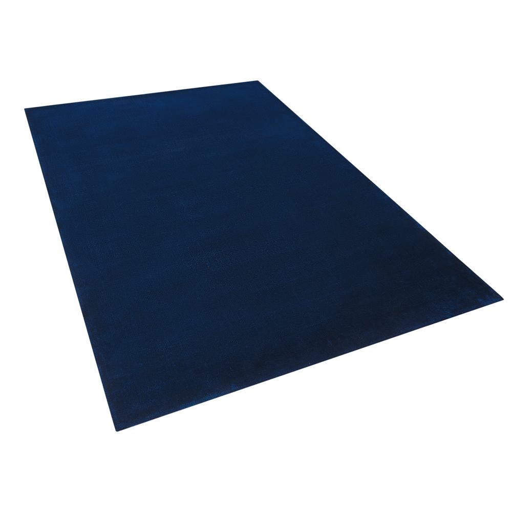 Viskózový koberec 140 x 200 cm tmavě modrý GESI II - Beliani.cz