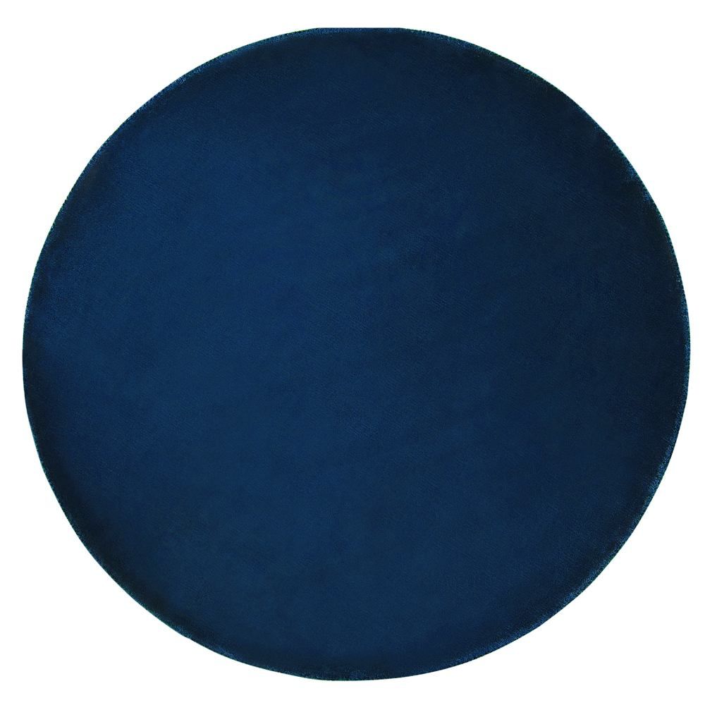 Kulatý viskózový koberec ⌀ 140 cm tmavě modrý GESI II - Beliani.cz