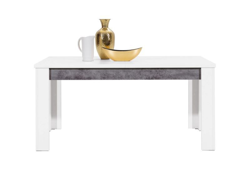 Jídelní stůl s rozkládáním Brando - bílá / beton - Nábytek Harmonia s.r.o.