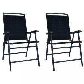 Skládací zahradní židle 2 ks Dekorhome Černá