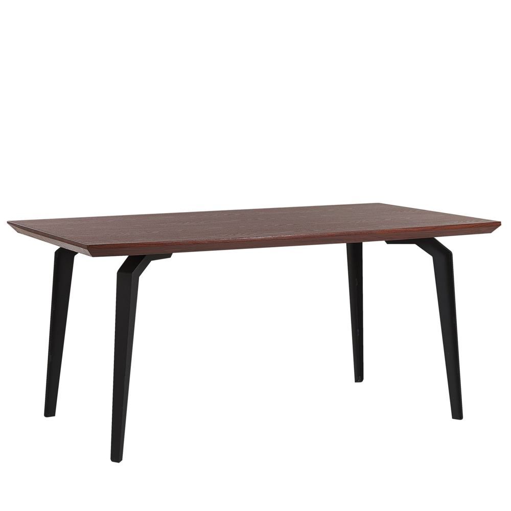 Jídelní stůl 160 x 90 cm tmavé dřevo s černým AMARES - Beliani.cz