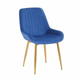 Židle PERLOS látka / kov Tempo Kondela Modrá