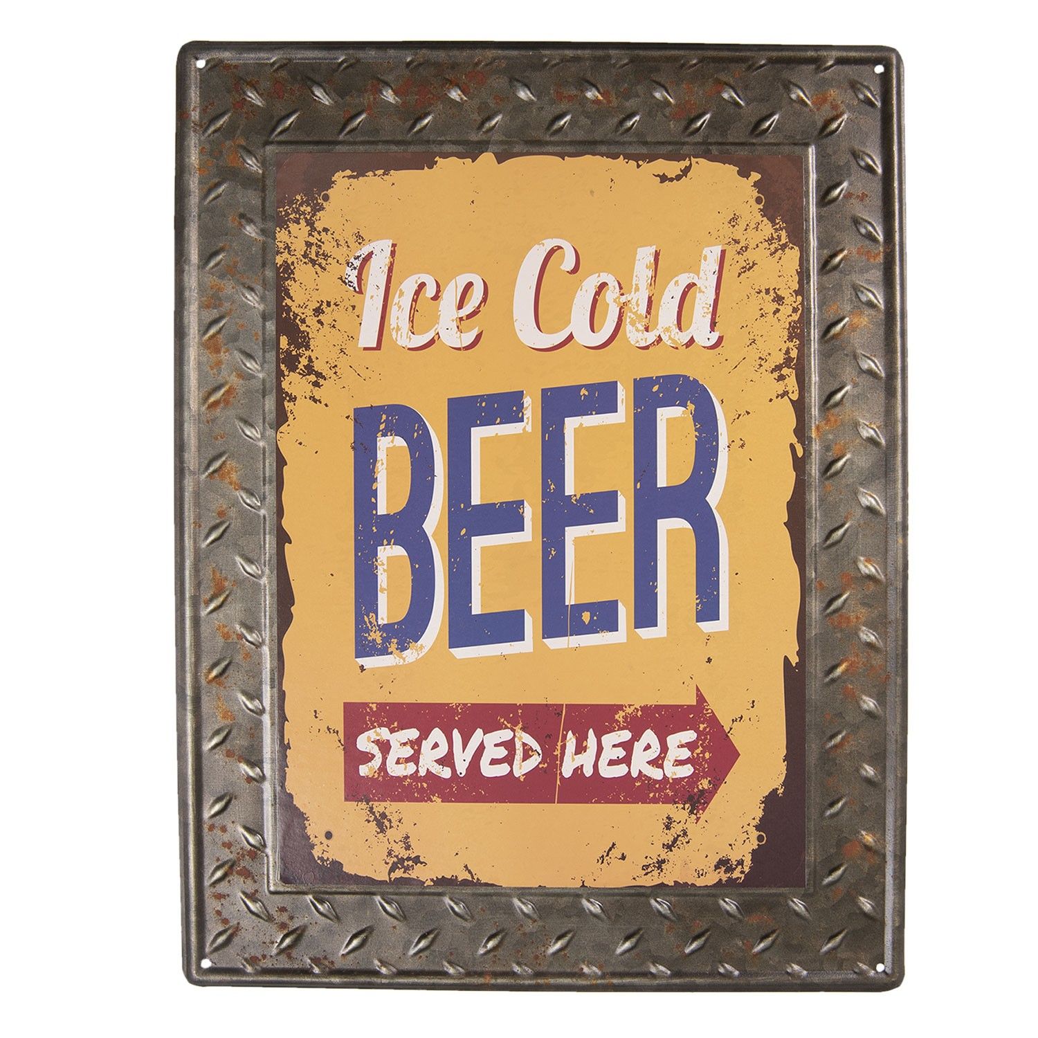 Plechová cedule Ice Cold Beer - 30*40 cm Clayre & Eef - LaHome - vintage dekorace