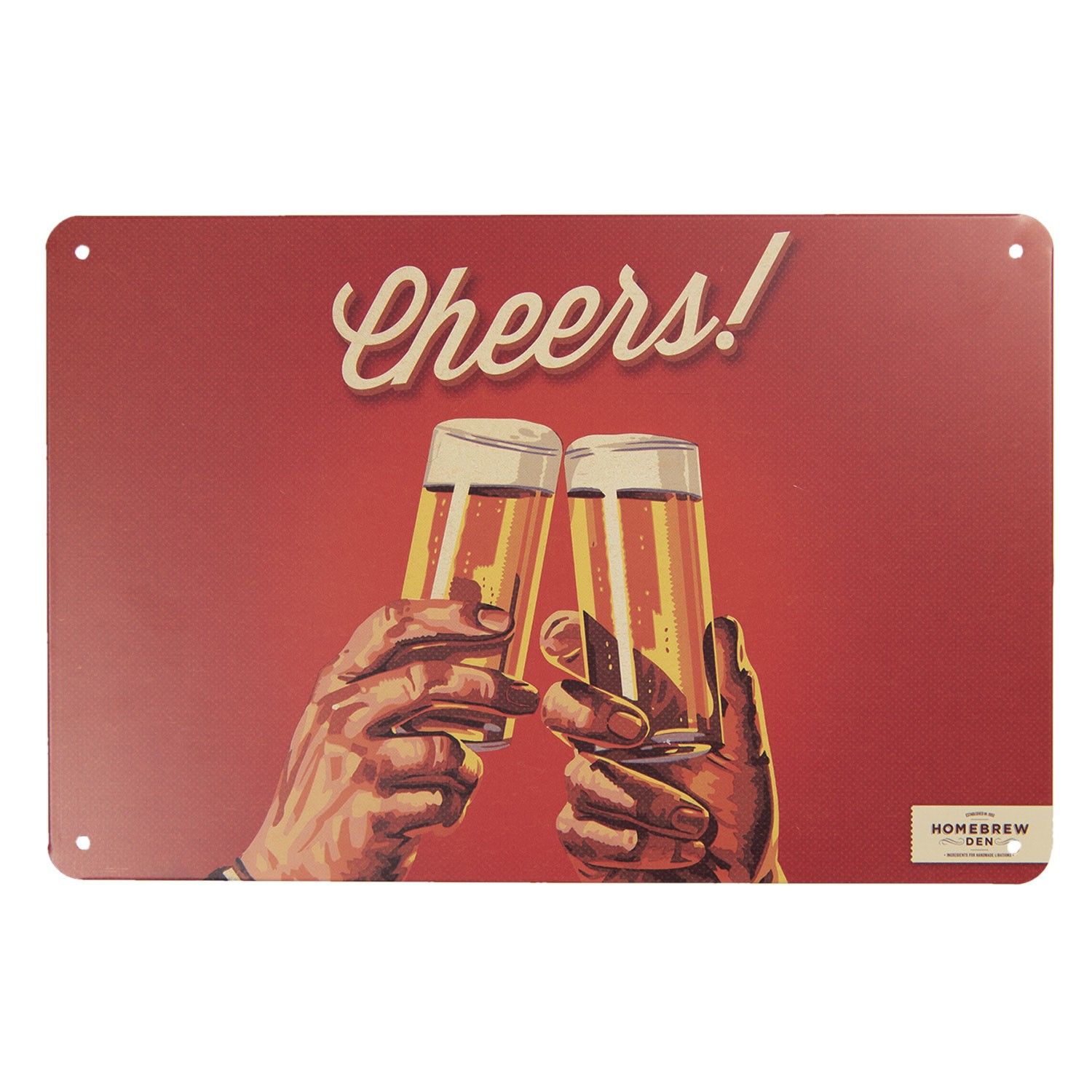Středně velká kovová cedule Cheers! - 30*20 cm Clayre & Eef - LaHome - vintage dekorace