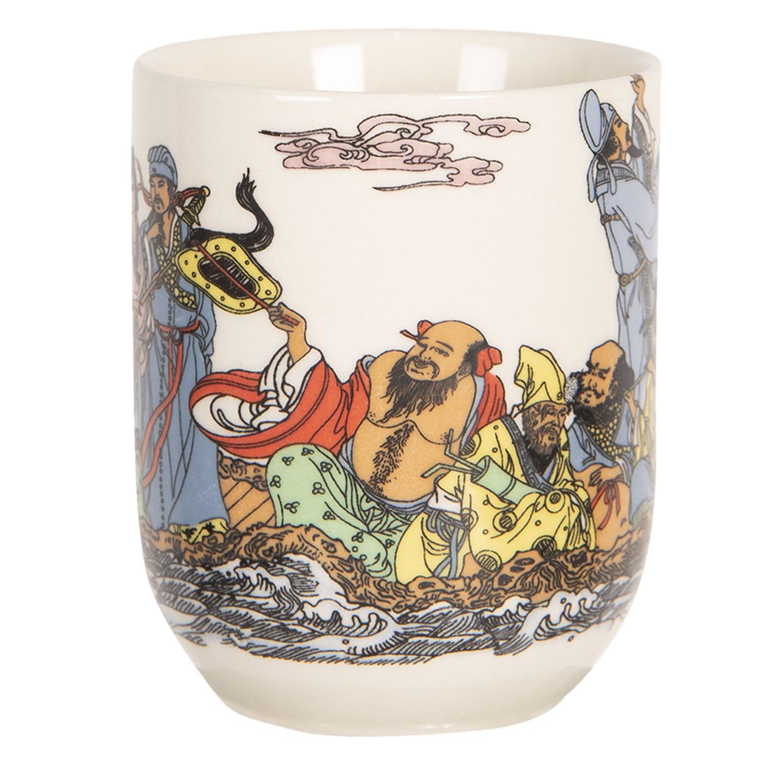 Porcelánový kalíšek na čaj s japonskými motivy - ∅ 6*8 cm / 0,1L Clayre & Eef - LaHome - vintage dekorace