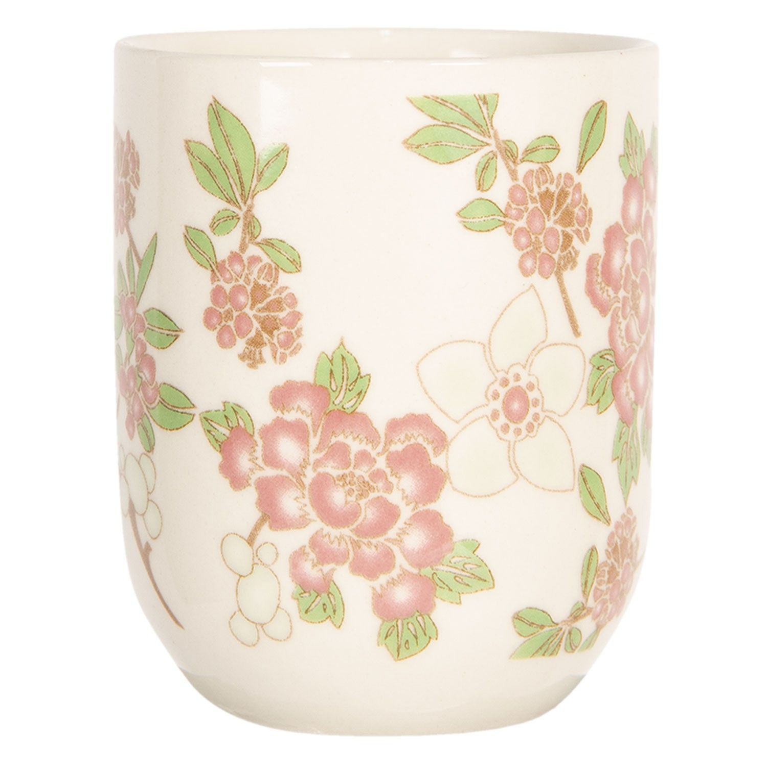 Porcelánový kalíšek na čaj se sakurou - ∅ 6*8 cm / 0,1L Clayre & Eef - LaHome - vintage dekorace