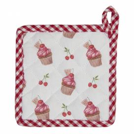 Bavlněná podložka pod nádobí pro děti Cherry Cupcake - 16*16 cm Clayre & Eef