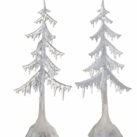 2 svítící vánoční stromky -  14*14*38cm J-Line by Jolipa