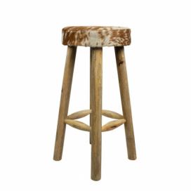 Barová stolička kráva hnědá / bílá 75cm (bos taurus taurus) - 35*35*75cm Mars & More
