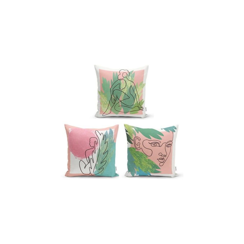 Sada 3 dekorativních povlaků na polštáře Minimalist Cushion Covers Colourful Minimalist, 45 x 45 cm - Bonami.cz