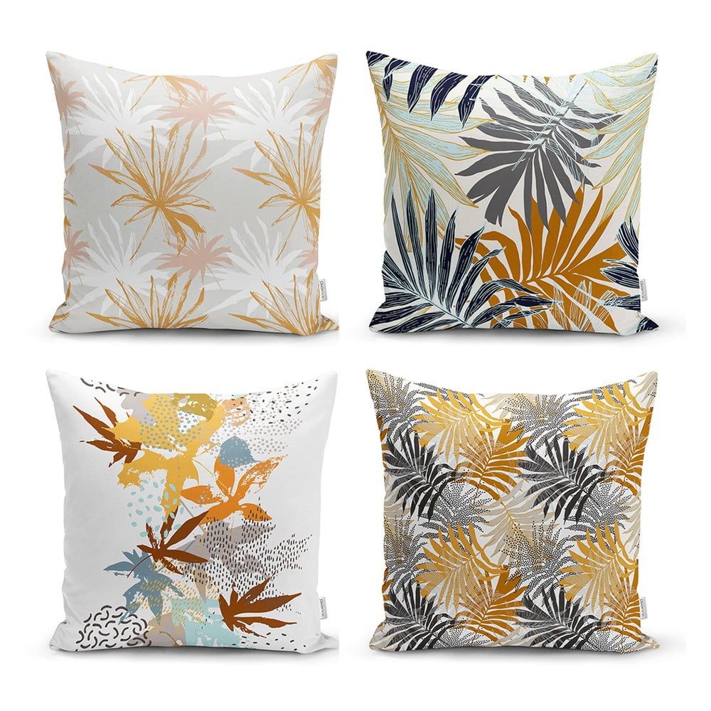 Sada 4 dekorativních povlaků na polštáře Minimalist Cushion Covers Autumn Leaves, 45 x 45 cm - Bonami.cz