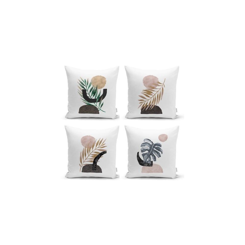 Sada 4 dekorativních povlaků na polštáře Minimalist Cushion Covers Geometric Leaf, 45 x 45 cm - Bonami.cz