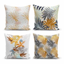 Sada 4 dekorativních povlaků na polštáře Minimalist Cushion Covers Autumn Leaves, 45 x 45 cm