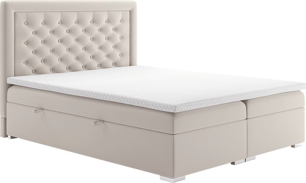 Postel boxspring, krémová, 180x200, DORMAN Mdum - M DUM.cz