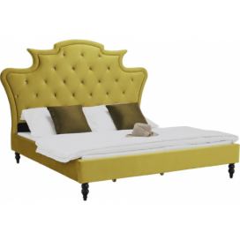 Luxusní postel, zlatá Velvet látka, 160x200, REINA Mdum