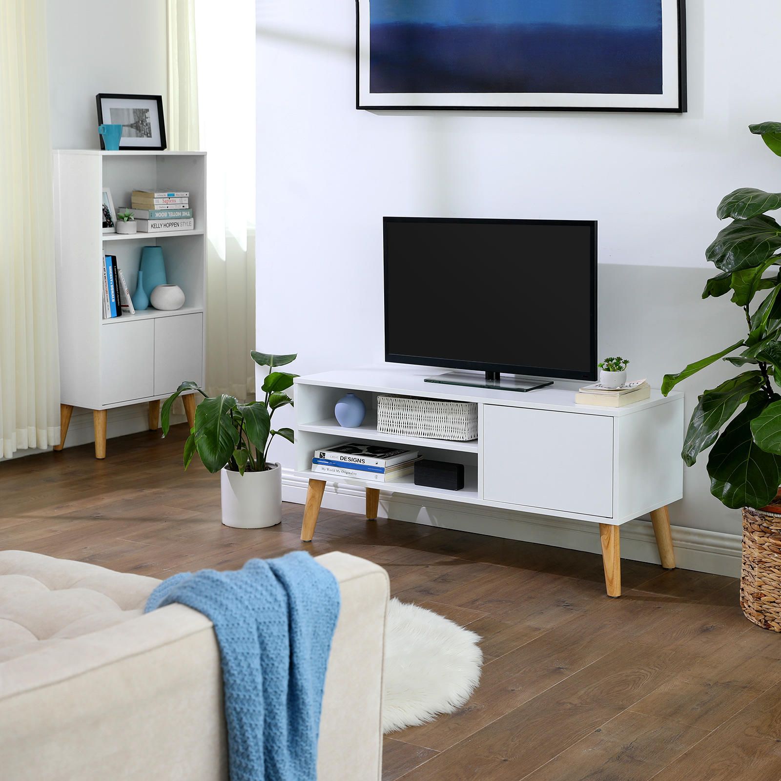 Aldo Televizní stolek v tradičním skandinávském designu LTV white - Nábytek ALDO