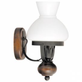 Rabalux 7077 PETRONEL - Rustikální nástěnná lampa, 1 x E27 (Nástěnná lampa s prvky dřeva a designu petrolejové lampy, bez kabelu a vypínače)