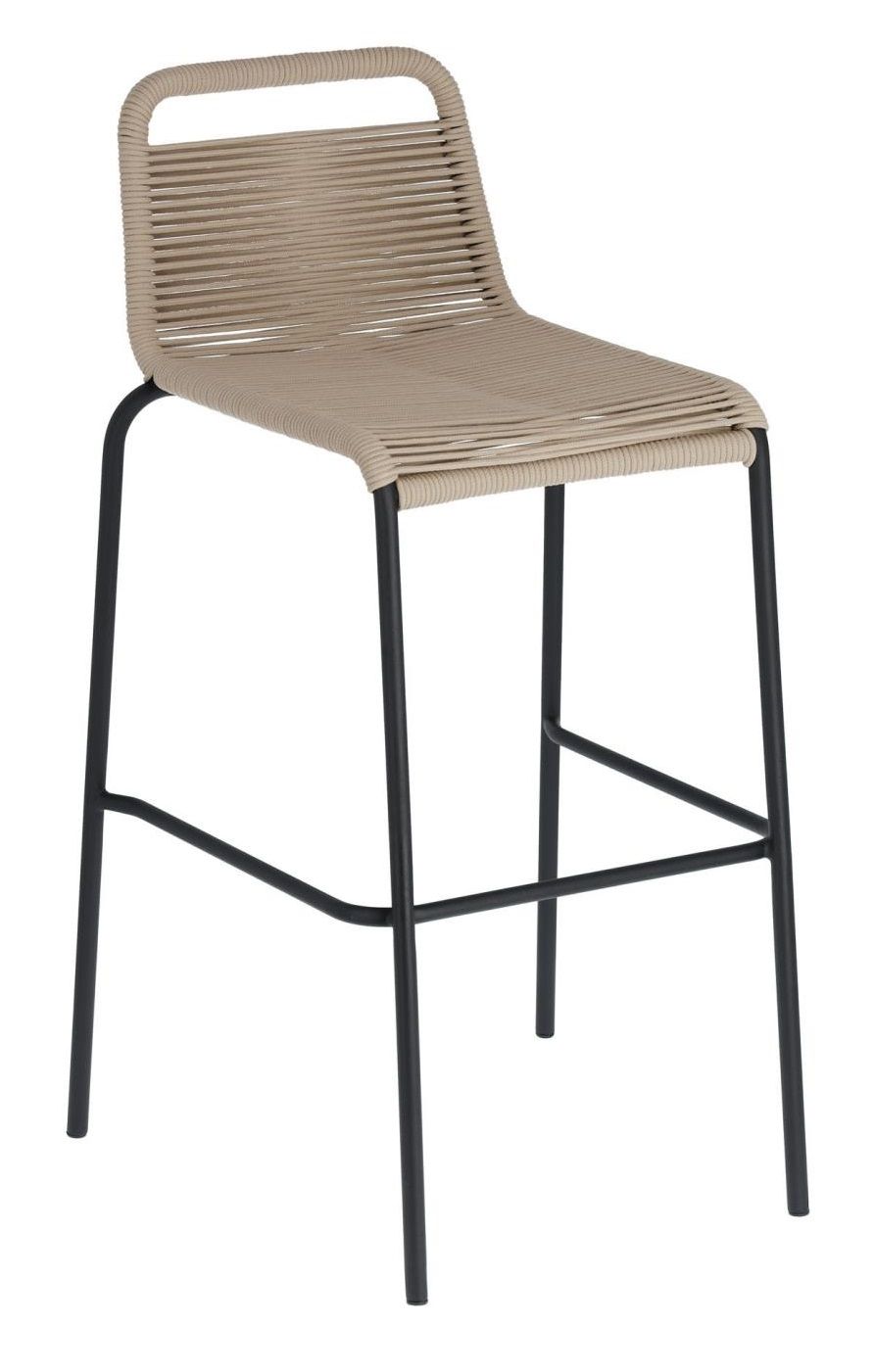 Béžová pletená barová židle Kave Home Lambton 74 cm - Designovynabytek.cz
