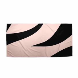 Ručník SABLIO - Růžový vzor zebry 50x100 cm