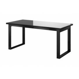 Rozkladany Stůl Helio 92 z metalowymi nogami 170225x90 cm Černý / černé Sklo