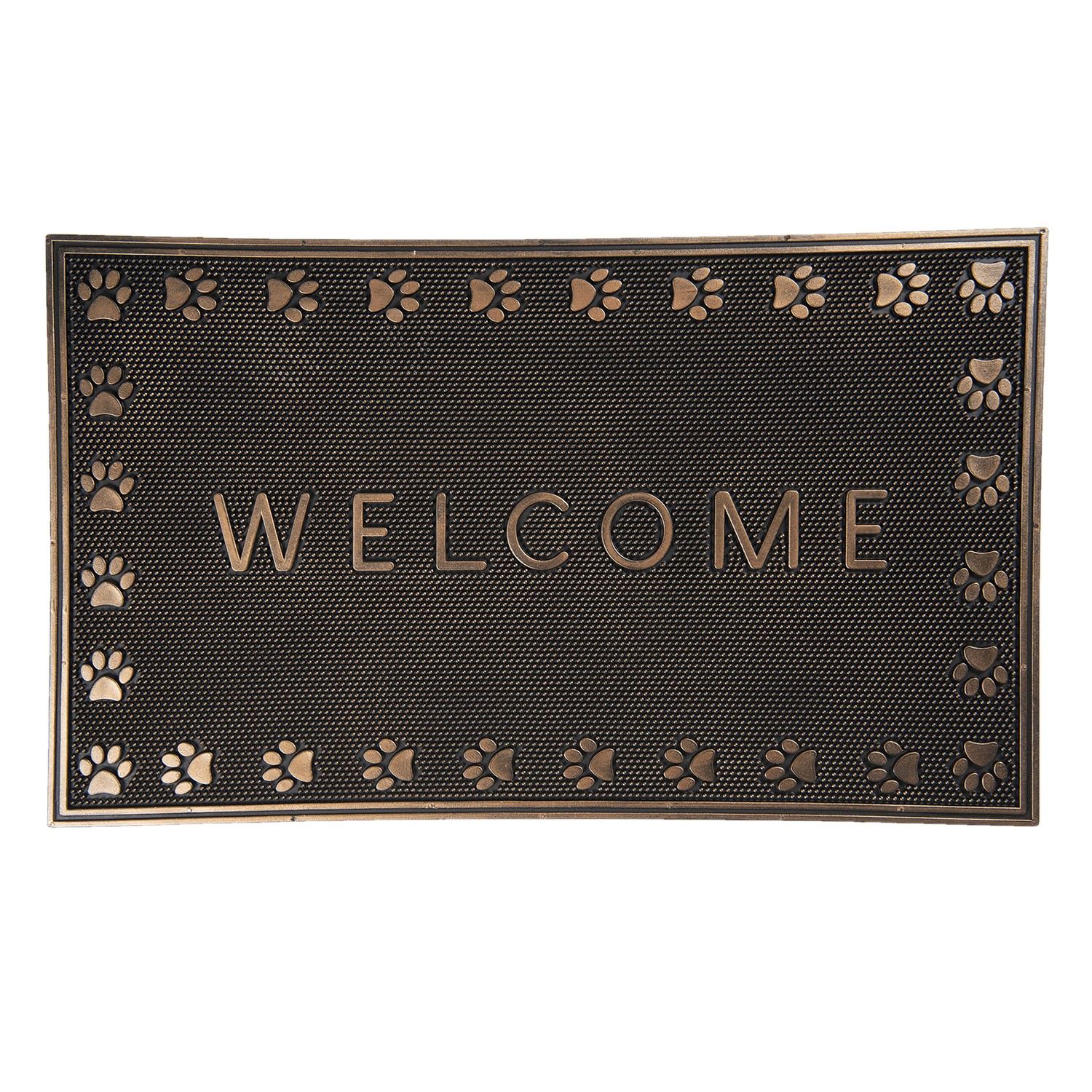 Gumová rohožka před dveře s psími tlapkami Welcome - 75*45*1 cm - LaHome - vintage dekorace