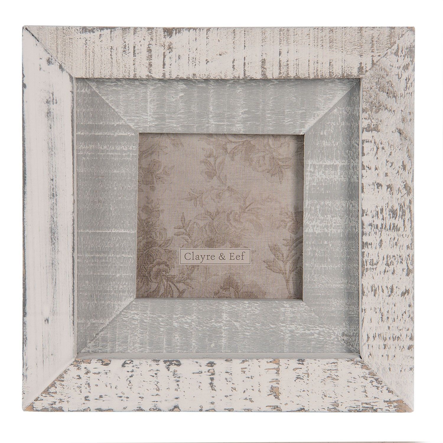 Čtvercový šedý fotorámeček s patinou - 15*2*15 cm / 7*7 cm - LaHome - vintage dekorace