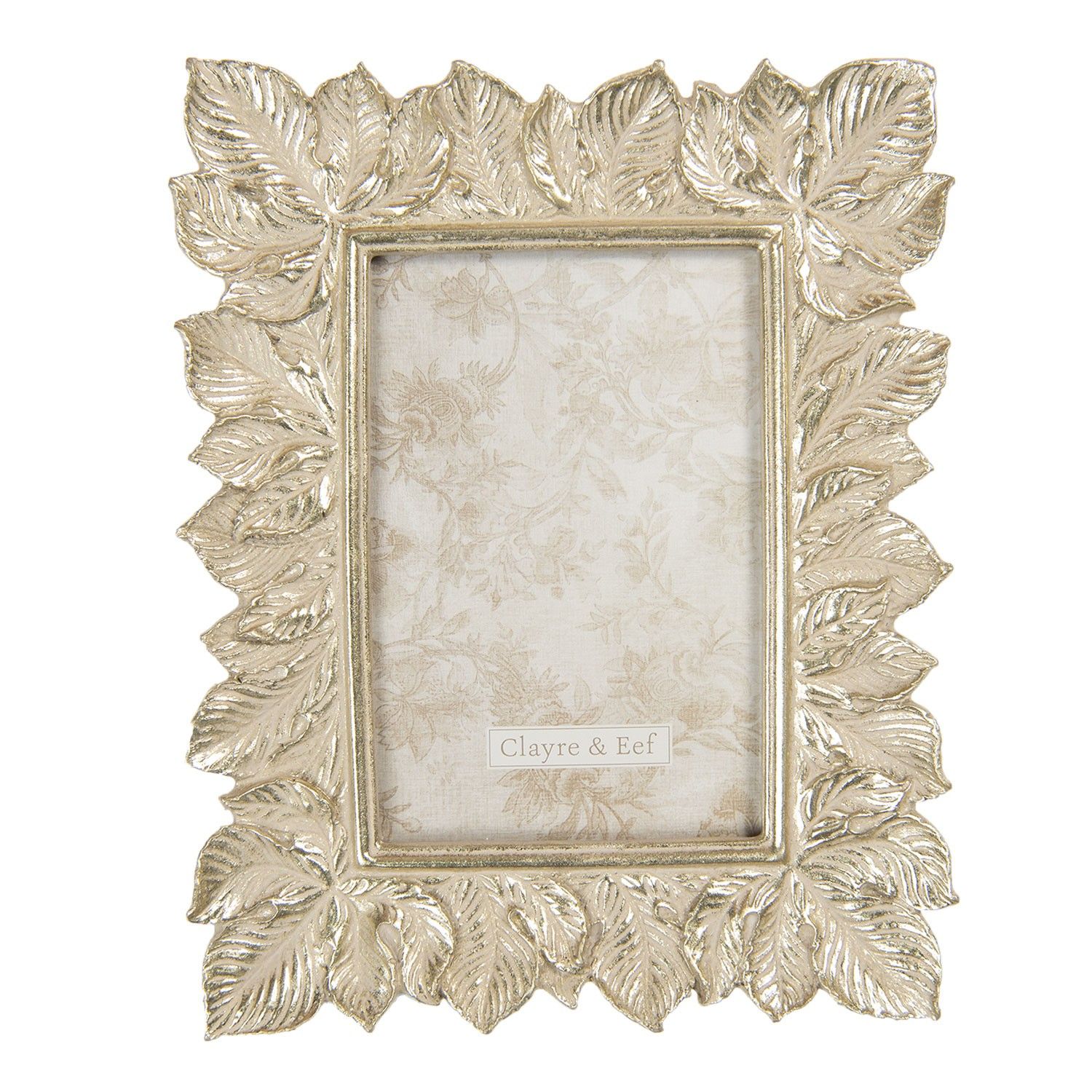 Stříbrný zdobený fotorámeček s listy - 18*2*22 cm / 10*15 cm - LaHome - vintage dekorace