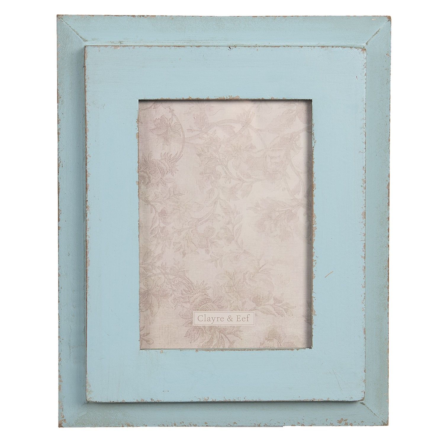 Modrý dřevěný vintage fotorámeček - 22*3*28 cm / 13*18 cm - LaHome - vintage dekorace