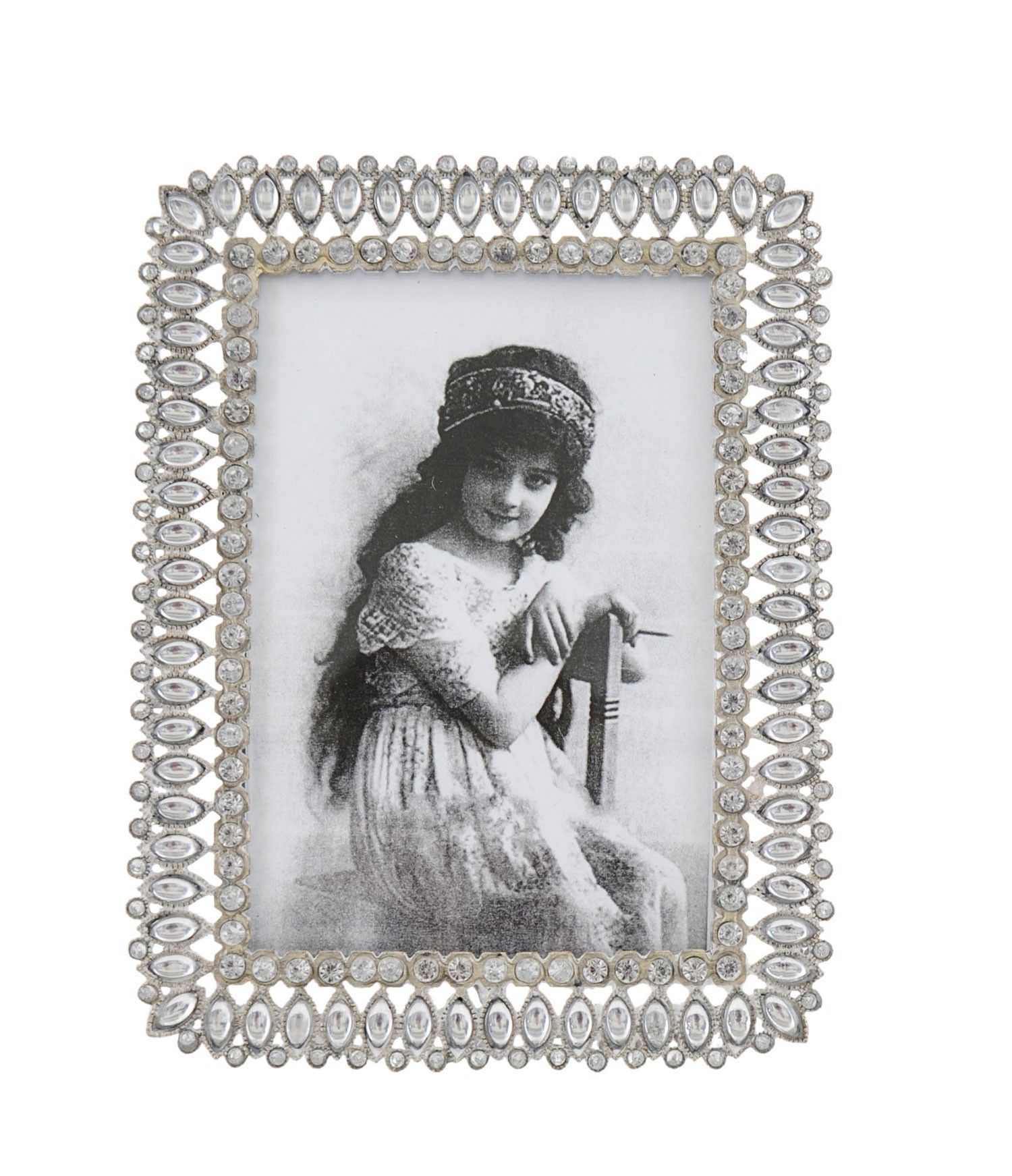 Stříbrný fotorámeček s ornamenty - 12*16 cm - LaHome - vintage dekorace