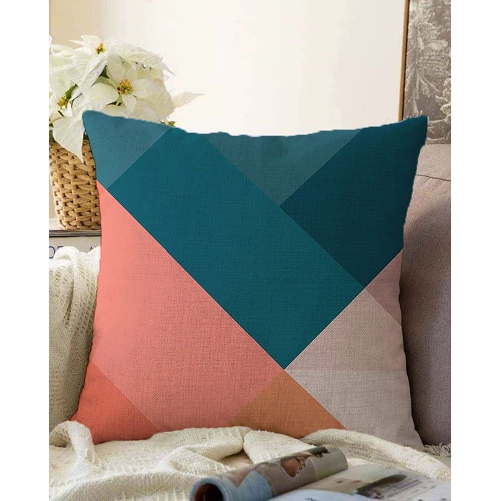 Povlak na polštář s příměsí bavlny Minimalist Cushion Covers Triangles, 55 x 55 cm - Bonami.cz