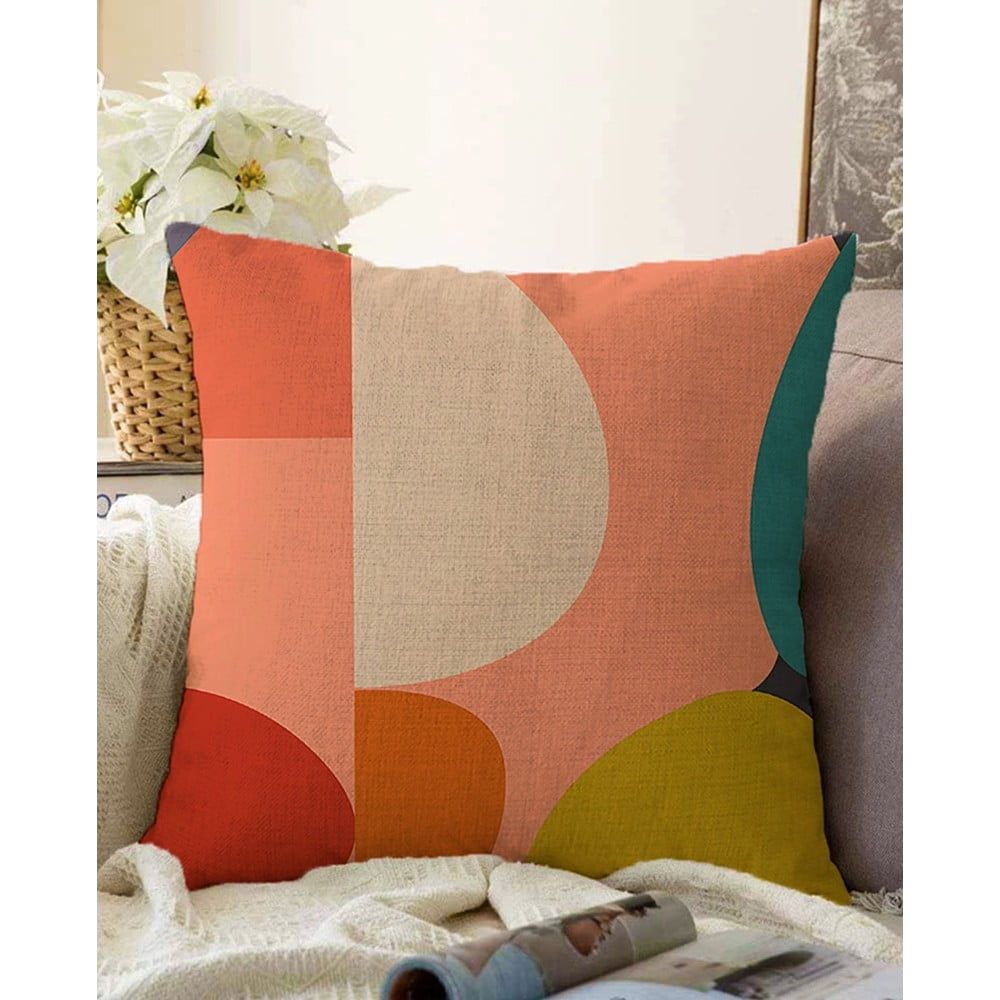 Povlak na polštář s příměsí bavlny Minimalist Cushion Covers Circles, 55 x 55 cm - Bonami.cz
