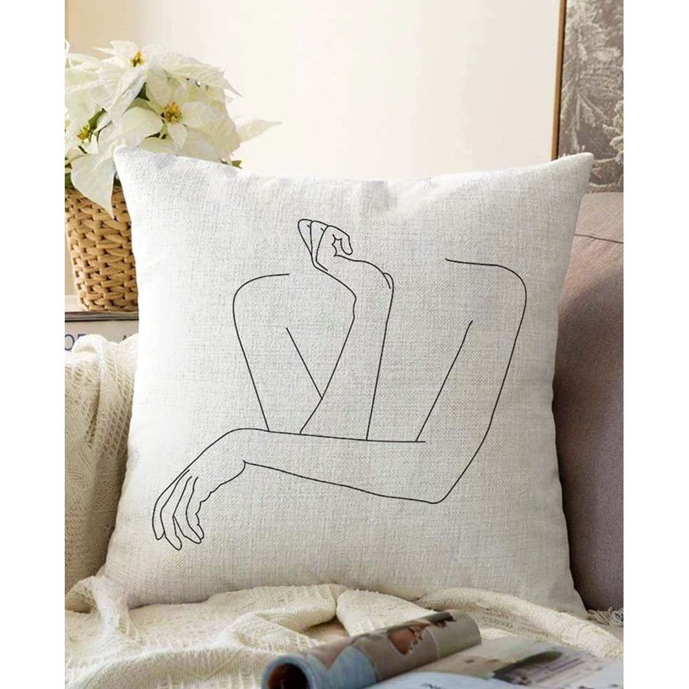 Povlak na polštář s příměsí bavlny Minimalist Cushion Covers Pose, 55 x 55 cm - Bonami.cz