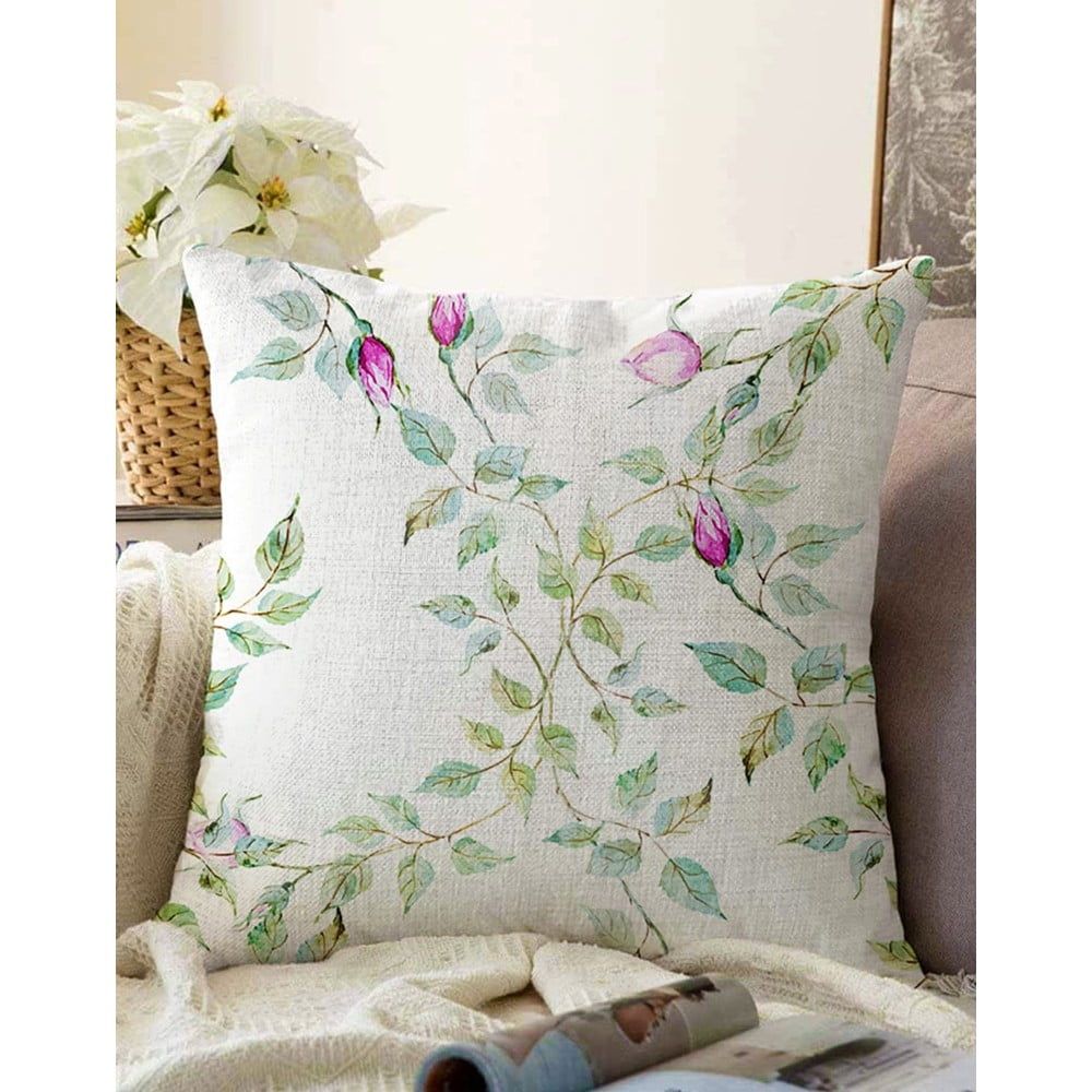 Béžový povlak na polštář s příměsí bavlny Minimalist Cushion Covers Roses, 55 x 55 cm - Bonami.cz