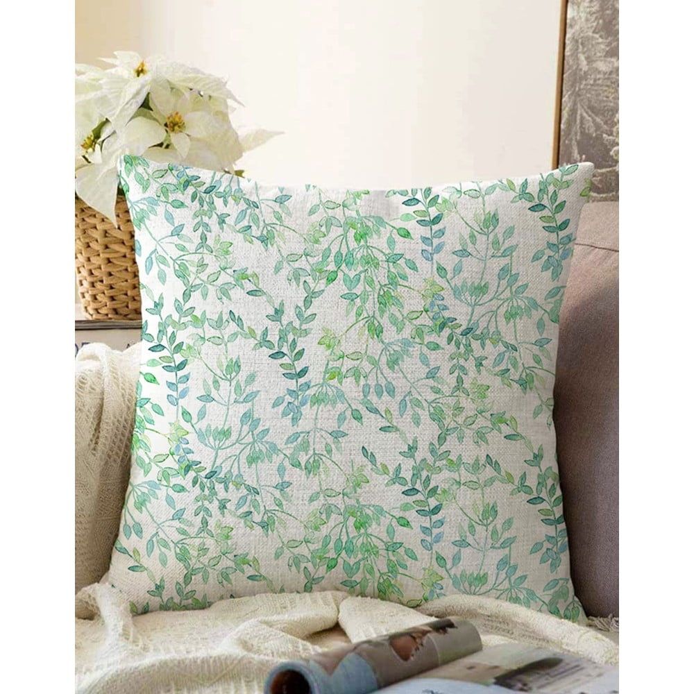 Béžovo-zelený povlak na polštář s příměsí bavlny Minimalist Cushion Covers Twiggy, 55 x 55 cm - Bonami.cz
