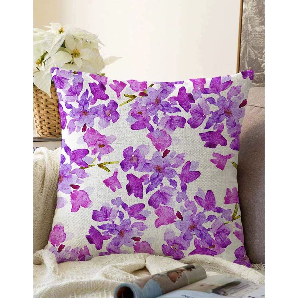 Béžovo-fialový povlak na polštář s příměsí bavlny Minimalist Cushion Covers Lilas, 55 x 55 cm - Bonami.cz