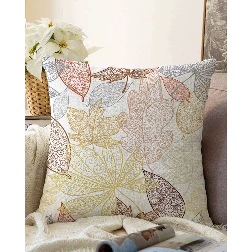 Povlak na polštář s příměsí bavlny Minimalist Cushion Covers Oriental Leaves, 55 x 55 cm - Bonami.cz