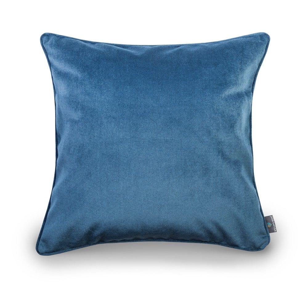 Modrý povlak na polštář se sametovým povrchem WeLoveBeds Jeans, 50 x 50 cm - Bonami.cz