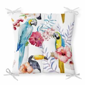 Podsedák s příměsí bavlny Minimalist Cushion Covers Jungle Birds, 40 x 40 cm